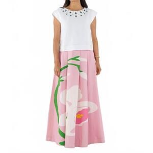NEW EMILY MCCARTHY milly maxi skirt in blush flora